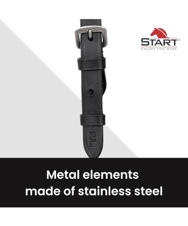 Buy Start Simple Bridle with Reins - Premium Leather Bridle for Shetty Pony Thoroughbred Warmblood & Cold Blood - 19mm English Combined Riding Strap in Full Black/Brown - Buy Online on GoSupps.com
