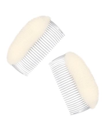 2 Pcs Bump It Up Volume Hair Base Hair Comb for Long Thin Hair Bump Fluffy Hair Bun Maker Tool Hair Styling Accessories for Women Lady Girl (White)