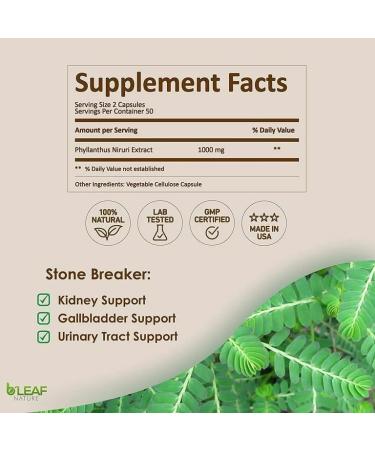 Chanca Piedra Extract 1000mg - Urinary Tract & Gallbladder Support - 100 Veg Caps - Buy Online on GoSupps.com