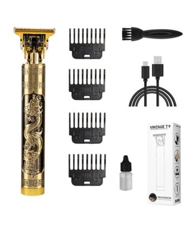 Professional Cordless Hair Trimmer Zero Gapped T-Blade Trimmer Rechargeable Beard Shaver Electric Hair Clippers with 4 Guide Combs Hair Grooming Set for Men (#02)