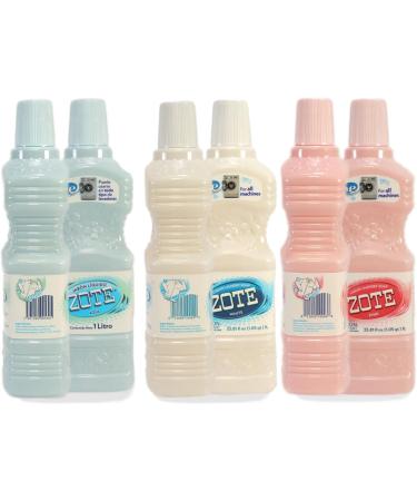 Zote Liquid Soap Variety Pack - 3 Bottles of Azul Blanco Rosa | Premium Liquid Detergent Bundle with Door Hanger - Ideal for All Your Cleaning Needs - Buy Online on GoSupps.com