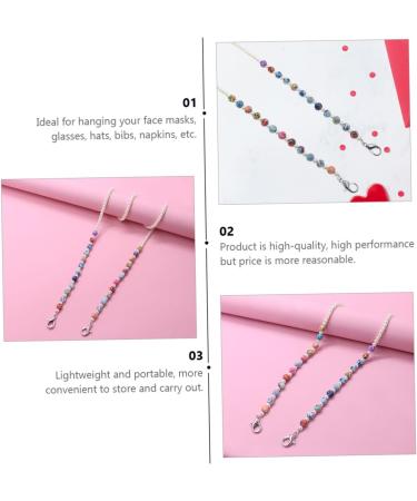 JECOMPRIS 2pcs Anti-Drop Chain for Face Masks & Glasses - Beaded Lanyard with Artificial Pearls - International Shipping Available - Buy Online on GoSupps.com