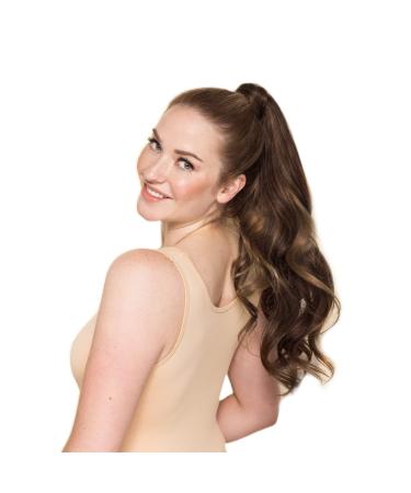 WENNALIFE Ponytail Extension Human Hair 18 Inch 80g Balayage Dark Brown Mixed Chestnut Brown In Ponytail Hair Extensions Wrap Around Real Hair Ponytail Extension Hair Pony Tails Extensions Hairpieces 18 Inch-80g #2/6/2 Dark Brown Mixed Chestnut Brown