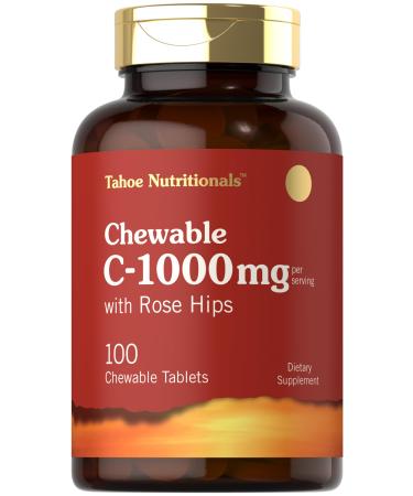 Carlyle Vitamin C Chewables | 1000mg | 100 Tablets Natural Orange Flavor | Vegetarian Non-GMO & Gluten Free Supplement | Tahoe Nutritionals