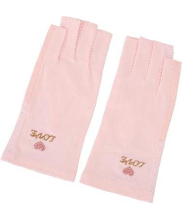 Gel Manicure Gloves | UV Protection Fingerless Hand Skin Cover | Pink Cotton Nail Lamp Gloves for Home Salon - Buy Online on GoSupps.com