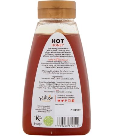 Hilltop Honey Hot Honey 340g Squeezy Bottle | Premium Quality Spicy Infused Honey - Buy Online on GoSupps.com