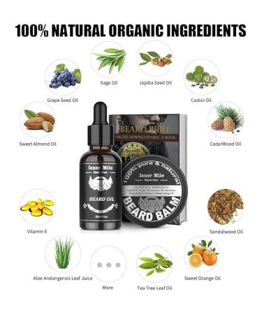 ISNER MILE Beard Kit: Beard Oil, Balm, Roller, Comb, E-book & Storage Bag - Perfect Men's Gift for Christmas, Fathers & Valentines Day - Buy Online on GoSupps.com