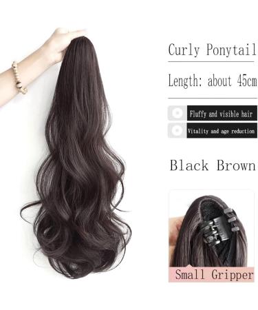 Rcygfsu Black Brown Wavy Wig Style Hip- High Ponytail Natural Forcing Fake Ponytail Female Braid - Buy Online on GoSupps.com