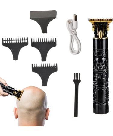 Rechargeable Hair Trimmer T9 - USB Rechargeable Skull Pattern Mustache Trimmer for Beard | Cordless T-Blade Hair Trimmer for Mustaches Nose Hair and Detailing and Grooming Xinhuan Black - Buy Online on GoSupps.com
