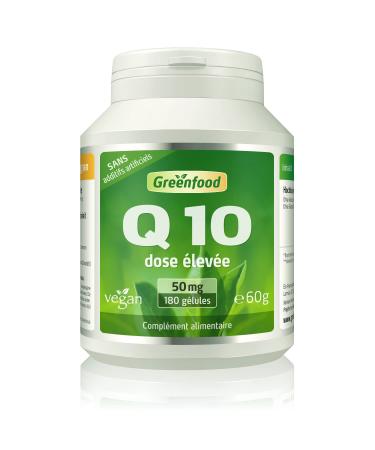 Greenfood Coenzyme Q10 50 mg dose lev e 180 g lules vegan. Sans additifs artificiels Sans g nie g n tique.