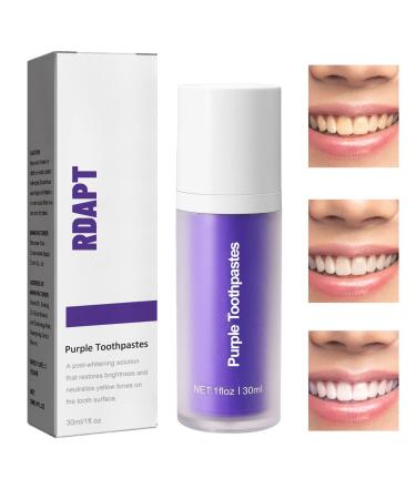 Purple Toothpaste for Teeth Whitening Tooth Colour Corrector Tooth Stain Removal Teeth Whitening Booster Purple Toothpaste Colour Correcting