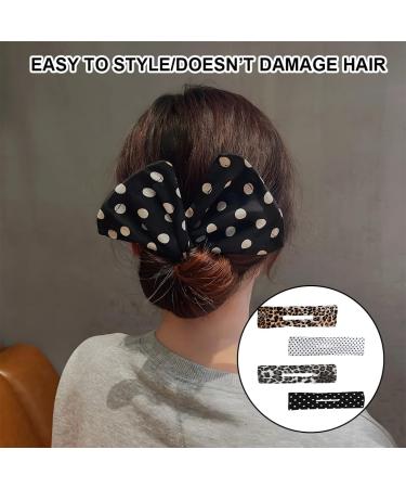 ONLFPZP 4 Pieces Hair Bun Maker Bun Makers For Hair Lazy Hair Curler Bun Clips Solid Color Fashion Hair Bun Wraps Hairstyle Hair Styling Accessories For Women Girls - Buy Online on GoSupps.com