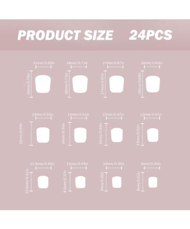 1 Box Press on Nails Cute Heart Fake Nails with Glue Short Press on Nails Reusable Glue on Nails Full Cover Square Press on Nails for Women Girls DIY Manicure Decoration Beauty Supplies - Buy Online on GoSupps.com