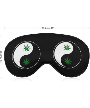 Weed Yin Yang Sleep Mask - Adjustable Blindfold for Sleeping, Blocking Light - Men and Women - Buy Online on GoSupps.com