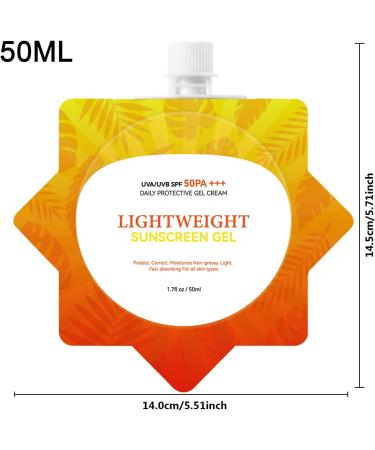 Filvczt Sunscreen Gel UV Protection Gel Moisturizing Sunscreen with Broad Spectrum UV Blocking and Sweatproof Protection 50ml for Travel Outdoor Running Camping Picnic - Buy Online on GoSupps.com