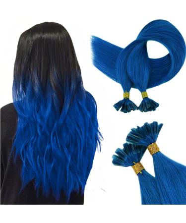 Runature bonding extensions real hair blue 40cm remy keratin bondings u tip real hair hot fusion invisible u tip extensions real hair 20g 25 pieces straight hair color #blue 40cm utip #blue - Buy Online on GoSupps.com