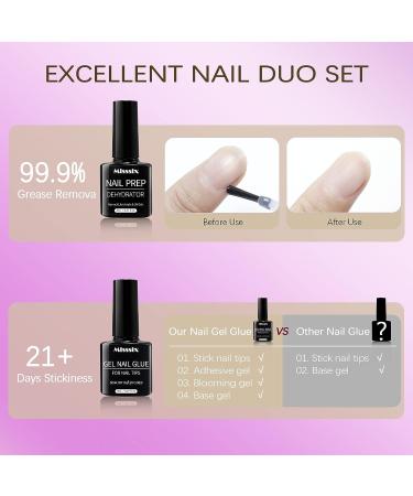 Missix 6-in-1 Nail Glue Gel and Nail Prep Dehydrate Kit for Long-Lasting Acrylic and Press-On Nails - Buy Online on GoSupps.com