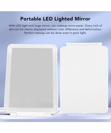 LED Lighted Makeup Mirror Portable Vanity Mirror Stepless Dimming Rotation Touch Switch Rechargeable Mirror 3 Light Colors Desktop Cosmetic Light Up Mirror for Home Use(White) - Buy Online on GoSupps.com