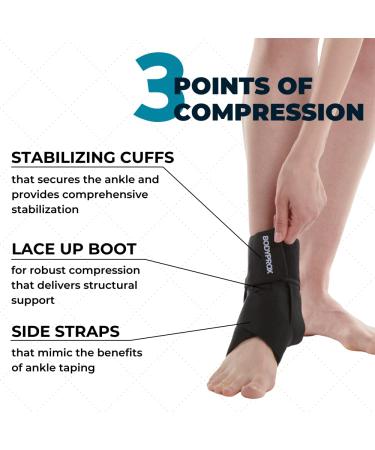 Lace Up Ankle Brace for Women and Men - Stabilizing Ankle Support for Sprained Ankles (Medium) - Buy Online on GoSupps.com