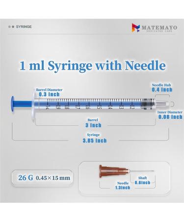 30 Pack 1ml Syringe with 26G 1 Inch Needle - Sterilized Disposable Packaging (30PCS) - Buy Online on GoSupps.com