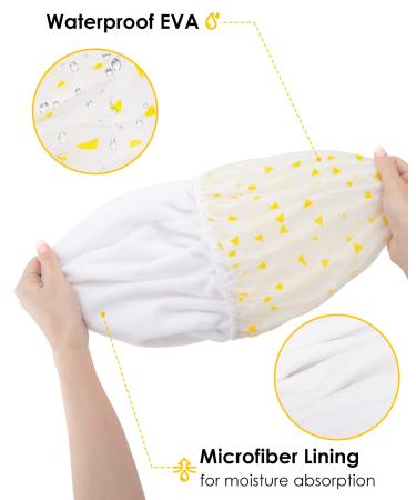 Auban Waterproof Shower Hood for Women | Terry & EVA Material | Reusable Double-Folded Bathing Cap - Large Yellow All Hair Lengths - Buy Online on GoSupps.com