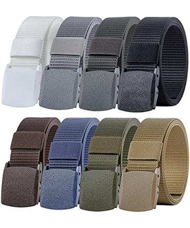 Ginwee 8 Pack Nylon Military Tactical Plastic Buckle Belt Webbing Canvas Outdoor Web Belt