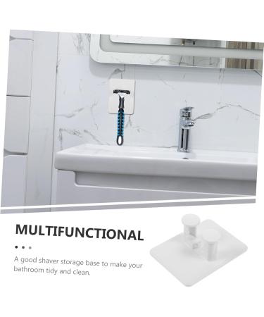 Offsch 4-Piece Self-Adhesive Shower Hooks for Bathroom Razor Organizer - White ABS Shaving Hanger - Durable Door Hook - 7.50x5.50x3.00cm - Buy Online on GoSupps.com