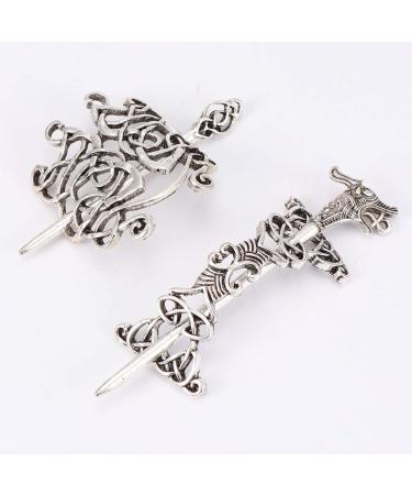 Solustre 2Pcs Celtic Hairpin - Vintage Viking Hair Clips & Alloy Jewelry Accessory - Buy Online on GoSupps.com