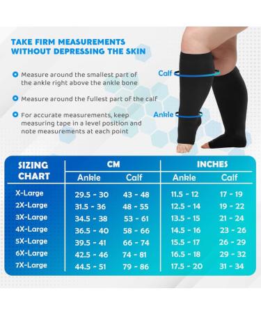 FITTOO Plus Size Compression Socks 20-30mmHg | Open Toe Shin Splint & Varicose Vein Relief | Men & Women 7X-Large Graphite - Buy Online on GoSupps.com