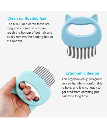 Pet Hair Grooming Massage Comb | Cat Dog Shedding Brush | Matted Fur Remover | Blue Shell Comb - Buy Online on GoSupps.com
