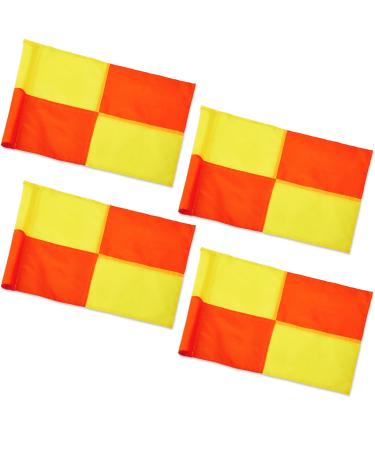 4 Pcs Soccer Referee Flags Portable Big Square Playing Field Corner Flags Referee Linesman Soccer Corner Flags for Soccer Field Soccer Football Track Volleyball Training Match Accessories