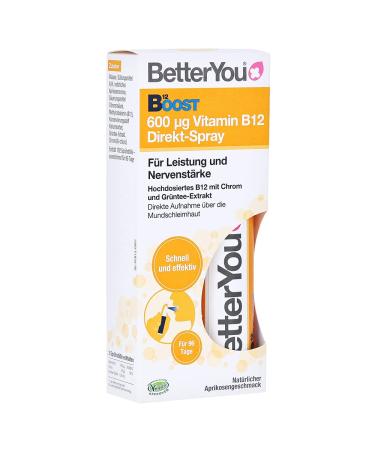 Betteryou vitamin B12 direct spray - to spray on the oral mucosa - natural high -dose vitamin B12 with chrome and green tea extract - fast & effective - vegan 25ml 1 piece (1 Pack)