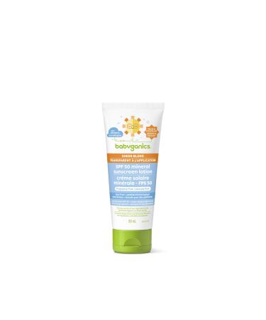 Babyganics Totally Tropical Mineral Sunscreen Lotion Sheer Blend SPF 50 Sunblock with UVA/UVB Protection for Baby's Skin Tear-Free Formula 88 mL