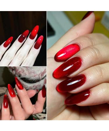 Wine Red Cat Eye Magnetic Gel Polish (A-008) - Long-Lasting UV Nail Art | International Shipping Available - Buy Online on GoSupps.com