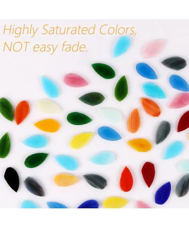 Aunifun Flat Glass Mosaic Tiles 150 pcs - Stained Glass Waterdrop Gems for DIY Crafts and Home Decoration - Buy Online on GoSupps.com