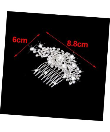DOITOOL Bridal Wedding Hair Comb Slide Clip Rhinestone Hair Comb Floral Rhinestone Hair Pin Full Diamond Accessories Bride - Buy Online on GoSupps.com