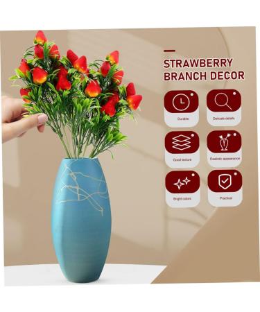 DIKACA DIY Strawberry Decor Fake Strawberries 4pcs Simulation Strawberry Bouquet Pvc Green Plants Office Artificial Artificial Strawberry Stem Bouquet Artificial Fruits - Buy Online on GoSupps.com