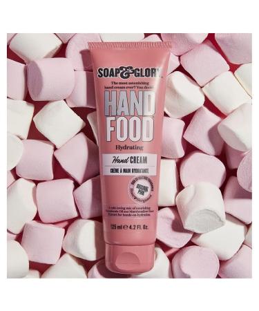 Soap & Glory Hand Food Hand Cream - Almond Oil + Shea Butter Hydrating Cuticle Moisturizer - Rose & Bergamot Scented (125 ml) - Buy Online on GoSupps.com