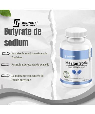 Butyrate de sodium microencapsul 1100 mg 100 g lules Soutien sant intestinale & flore Lib ration contr l e Insport Nutrition - Buy Online on GoSupps.com