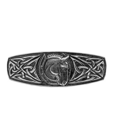 Celtic Horseshoe Hair Clip  Hand Crafted Metal Barrette Made in the USA with a Large 80mm Clip by Oberon Design