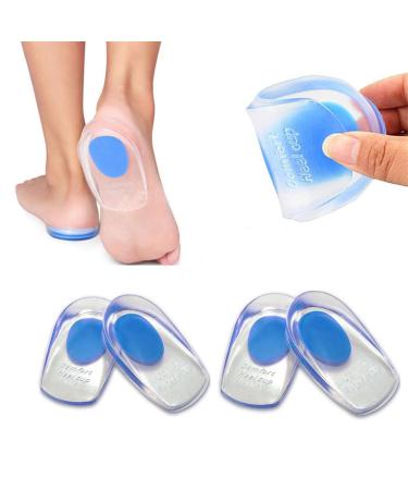 2 Pairs Gel Heel Cups  Foot Heel Support Pads Cushions  Backfoot Orthotic Inserts Insoles  Bone Spurs Pain Relief Protectors  Shock Absorbing Shoes Lifts - Plantar Fasciitis Arch Sore (L) Large