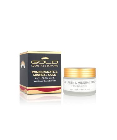 Gold Cosmetics & Skin Care Pomegranate & Mineral Skincare with Collagen for Glowing Skin (Night Cream 50 ml) Night Cream 1 Fl Oz (Pack of 1)