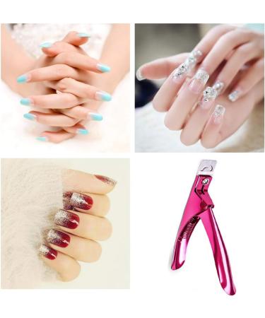 Professional Stainless Steel Acrylic Nail Tips Clipper Cutter - False Nails/Fake Nails/Artificial Nails Trimmers for Nail Manicure Pedicure Clip Tool for Home Nail Art DIY (Rose Red) - Buy Online on GoSupps.com