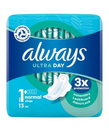 Always - Always Ultra Normal Plus (Size 1) Sanitary Napkins - 13 Pieces 13 Count (Pack of 1)