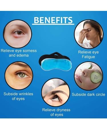 Cooling Gel Eye Sleep Mask - Dark Circles Relief Dry Eyes Treatment Pain Relief for All Ages - Pink Cooling Eye Patches - Buy Online on GoSupps.com