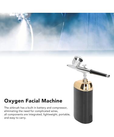 Facial Mist Sprayer ABS Rubber Aluminum Anti Slip Handle 6W Oxygen Facial Portable Airbrush Handheld USB Charging For Make Up For Model Coloring (Black) - Buy Online on GoSupps.com