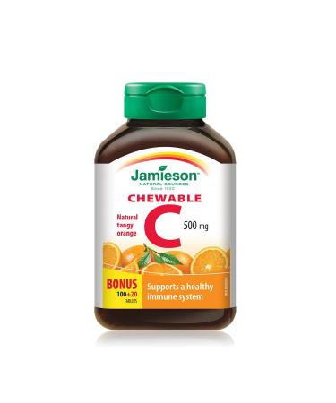 Jamieson Vitamin C Chewable 500 mg - Tangy Orange 120 tabs Bonus