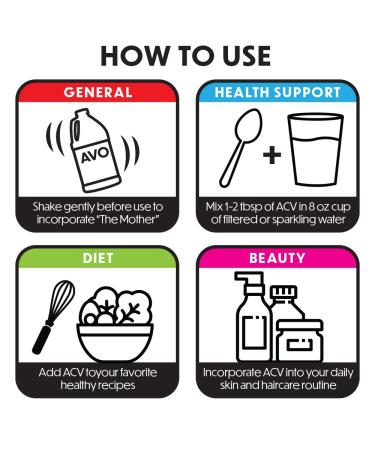 AVO Organic Non-GMO Apple Cider Vinegar with the Mother - 64 FL Oz | Raw, Unfiltered, Unpasteurized, All Natural Ingredients - Buy Online on GoSupps.com