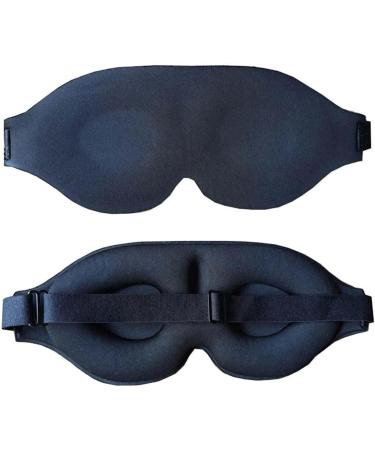 3D Sleep Mask for Side Sleepers - 100% Light Blocking Eye Covers for Men & Women | Adjustable Luxury Eye Shade for Nap Meditation & Yoga - Black - Buy Online on GoSupps.com