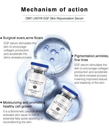 OMY LADY EGF Serum Ampoules 10 Pack - 3ml - For Repairing Acne & Surgical Scars Wrinkles Burns & Dark Spots - Vegan Concentrate - Anti-Aging Lifting - Buy Online on GoSupps.com